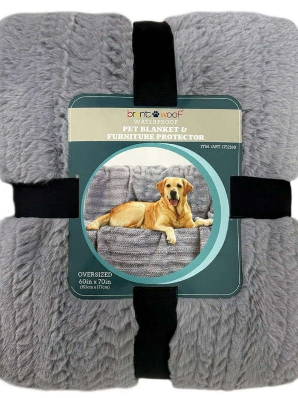 Brent + Woof Plush Waterproof Pet Blanket - Gray